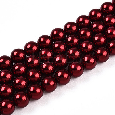 Baking Paint Pearlized Glass Pearl Bead Strands HY-N002-6mm-A13-1