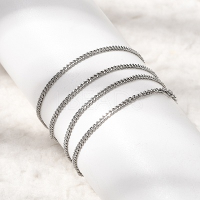 12Pcs 1.5MM 304 Stainless Steel Twisted Chain Necklaces for Men Women NJEW-H093-17P-01-1