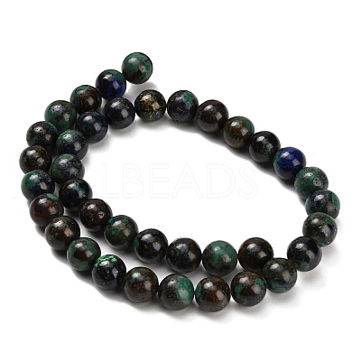 Natural Azurite Beads Strands G-Z110-C05-10mm-1