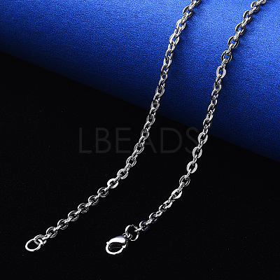 Non-Tarnish 304 Stainless Steel Cable Chain Necklace NJEW-S420-004P-1