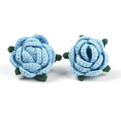 Cotton Knitting Artificial Flower DIY-P082-01G-1