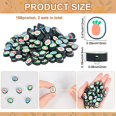 Handmade Polymer Clay Beads CLAY-SP0001-07-1