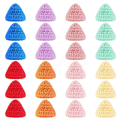 24Pcs 8 Colors Handmade Wool Woven Hat Decoration AJEW-FG0003-34B-1