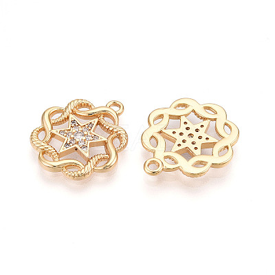 Brass Micro Pave Cubic Zirconia Pendants KK-N262-108B-G-1