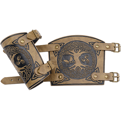 Imitation Leather Tree of Life Cord Bracelet AJEW-WH0342-88A-1