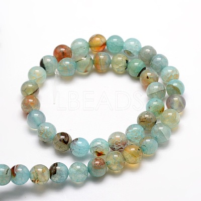 Dyed Natural Agate Round Beads Strands G-E321A-6mm-02-1