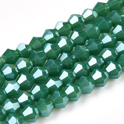 Opaque Solid Color Electroplate Glass Beads Strands EGLA-A039-P2mm-A07-1