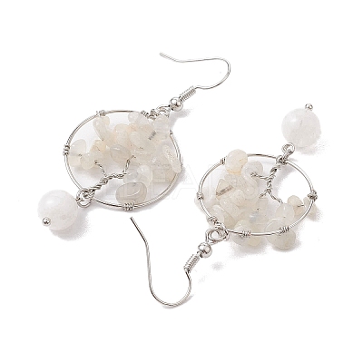 Natural Gemstone Dangle Earrings EJEW-JE05747-1