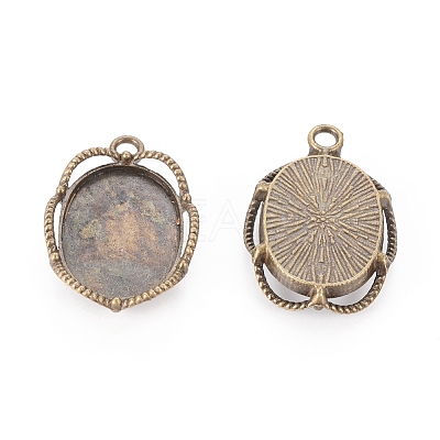 Tibetan Style Pendant Cabochon Settings X-TIBEP-0581-AB-LF-1