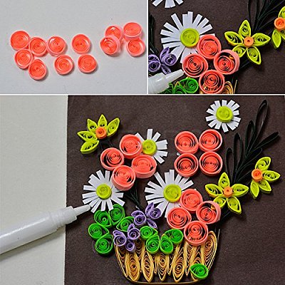 Rectangle 36 Colors Quilling Paper Strips DIY-PH0008-03A-WH-1