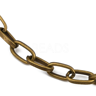 Antique Bronze Tone Iron Cable Chain Bracelet Making X-IFIN-H031-AB-1