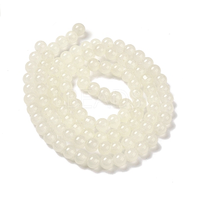 Baking Paint Imitation Jade Glass Round Bead Strands X1-DGLA-Q021-8mm-01-1