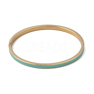 304 Stainless Steel Enamel Hinged Cuff Bangles for Women SA-CBAC920-15G-01B-1