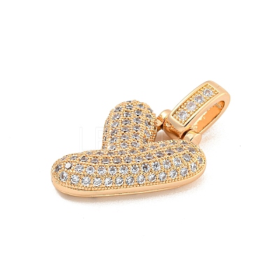 Brass Micro Pave Clear Cubic Zirconia Pendants KK-B099-01G-Y-1