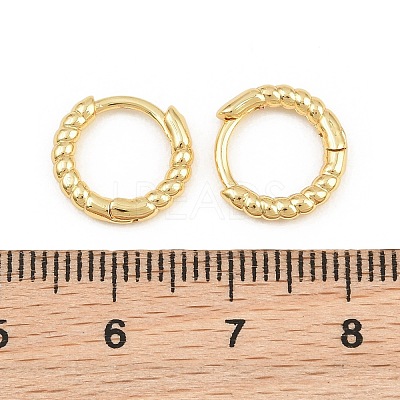 Brass Huggie Hoop Earrings KK-CBA8324-18D-G-1
