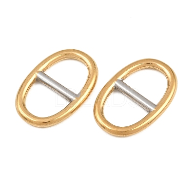 Ion Plating(IP) 304 Stainless Steel Oval Links Connector Charms STAS-F366-02B-GP-1