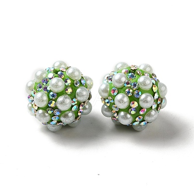 Polymer Clay Rhinestone Beads RGLA-D050-01B-1