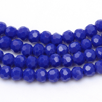 Opaque Solid Glass Bead Strands GLAA-R166-6mm-02L-1