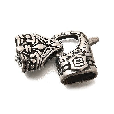 304 Stainless Steel Fold Over Clasps STAS-R140-10AS-02-1