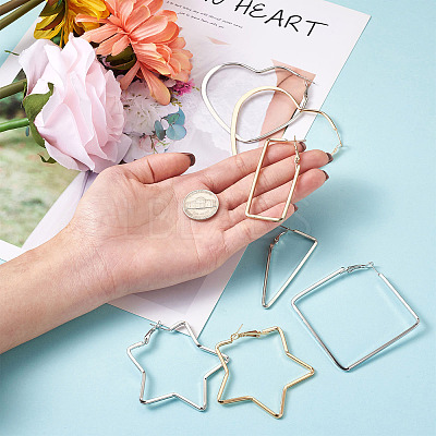 Iron Hoop Earrings EJEW-TA0010-07-1