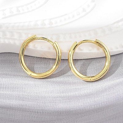 Brass Huggie Hoop Earrings EJEW-K083-29G-1