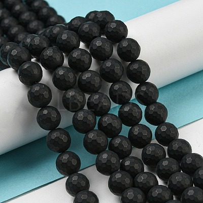 Natural Black Onyx Beads Strands G-D710-8mm-06-1