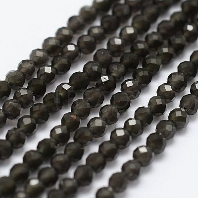 Natural Obsidian Beads Strands G-K185-15-1
