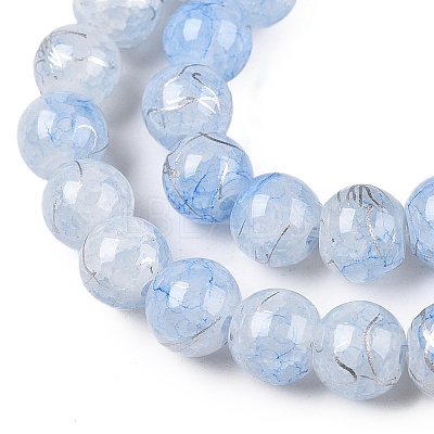 Drawbench Crackle Glass Beads Strands GLAA-N006-8mm-04-1