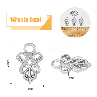 14Pcs Alloy Snap Lock Clasps Findings FIND-FH0008-37P-1