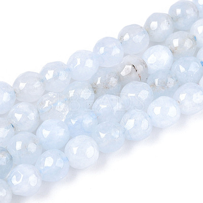 Dyed Natural White Jade Beads Strands X-G-T139-6mm-60-24-1