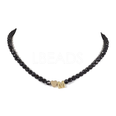 Brass with Glass Beaded Necklaces NJEW-JN04703-1