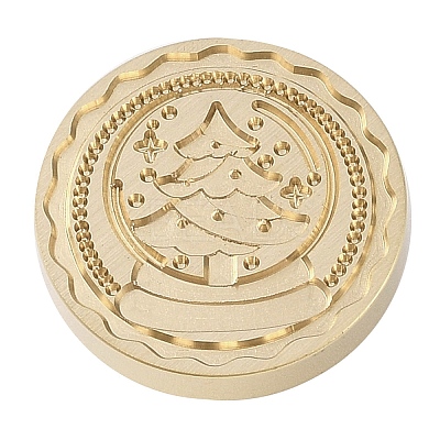 Christmas Series Wax Seal Brass Stamp Head AJEW-M037-01G-19-1