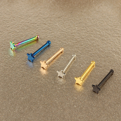 304 Stainless Steel Star Nose Bone Rings WGFF656-01-1