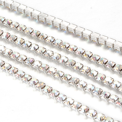 Brass Rhinestone Strass Chains CHC-T001-SS12-02S-1