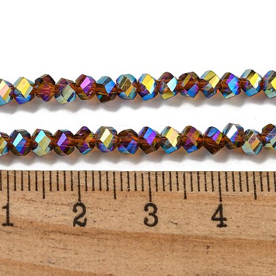 Electroplate Glass Beads Strands GLAA-Q105-04R-1
