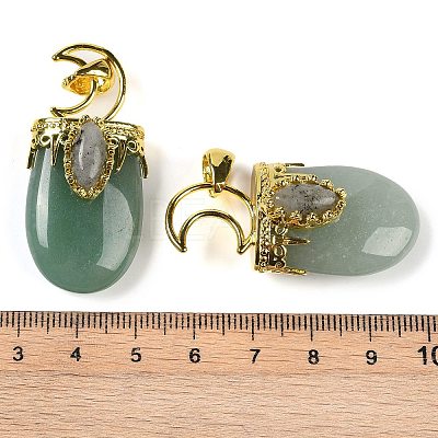 Natural Green Aventurine Lazuli Pendants G-L524-17G-05-1
