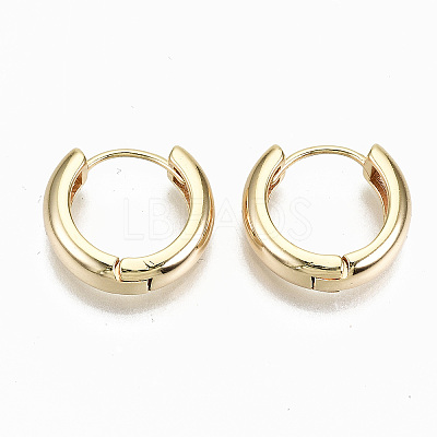 Brass Huggie Hoop Earrings X-KK-S356-151G-NF-1