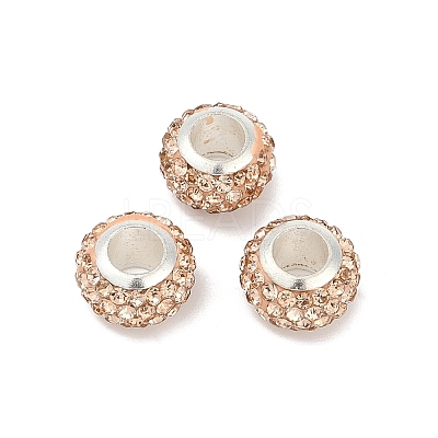 Alloy Rhinestone Clay Pave Beads ALRI-D300-03S-03-1