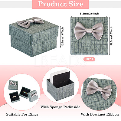 Square Cardboard Paper Ring Gift Storage Boxes CON-TAC0001-17C-1