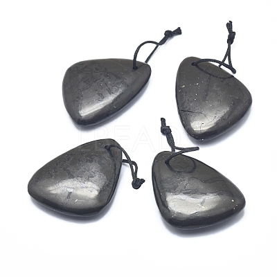 Natural Shungite Pendants G-F675-20-1