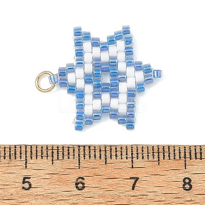 Glass Seed Beads Pendants PALLOY-MZ01457-01-1