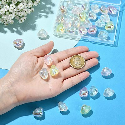 35Pcs 7 Colors Transparent Acrylic Beads MACR-CJ0002-43-1