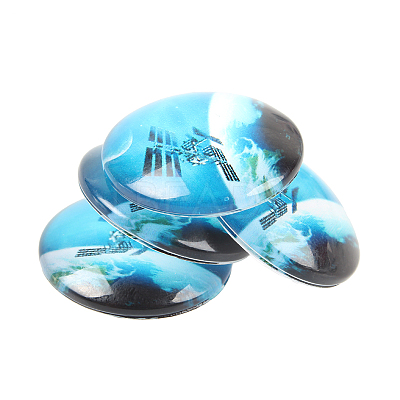 Starry Sky Printed Glass Half Round/Dome Cabochons X-GGLA-N004-25mm-D-1