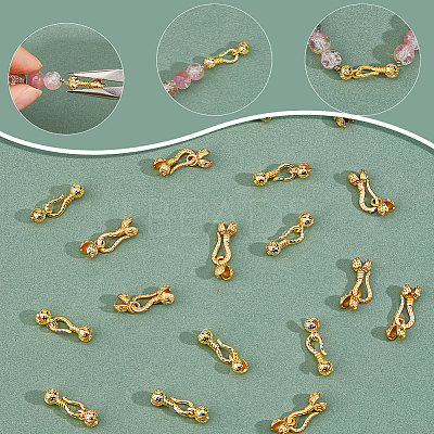 Brass S-Hook Clasps KK-HS0002-04G-1