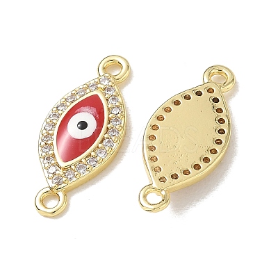 Brass Micro Pave Clear Cubic Zirconia Connector Charms CU-CBA6305-12G-A-1