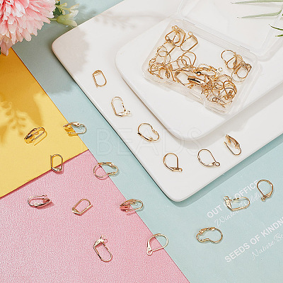 48Pcs 6 Styles Brass Leverback Earring Findings KK-AR0003-59G-1