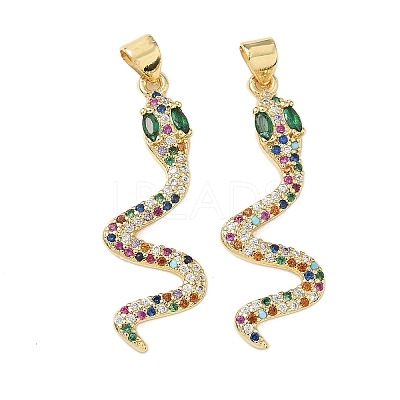 Brass Micro Pave Cubic Zirconia Pendants KK-L243-29G-03-1