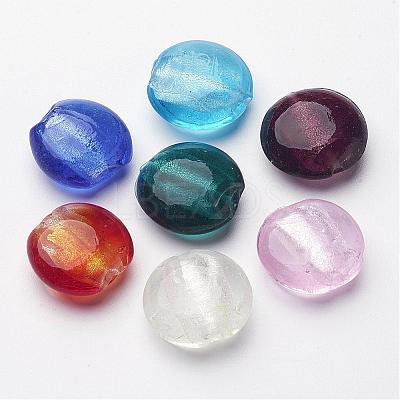 Handmade Silver Foil Glass Beads X-SLF20MMY-1-1
