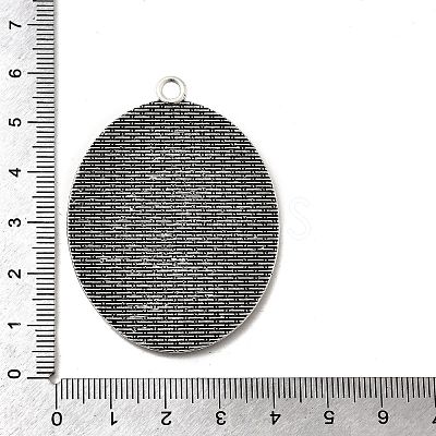 Tibetan Style Zinc Alloy Pendant Cabochon Settings TIBEP-M004-06AS-RS-1
