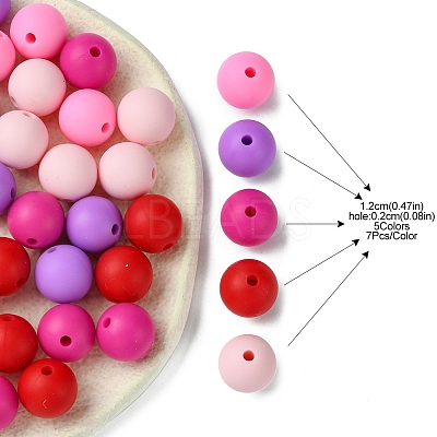 35Pcs Food Grade Eco-Friendly Silicone Focal Beads SIL-FS0001-22D-1